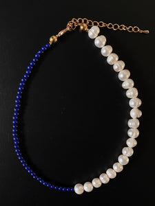 Lapis Lazuli & Baroque Pearl Necklace - Lemuria Store