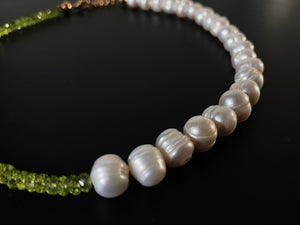 Peridot & Baroque Pearl Necklace - Lemuria Store
