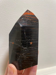 Black Tourmaline Point with Hematite