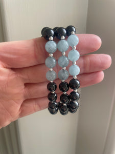 Shungite & Aquamarine Bracelet