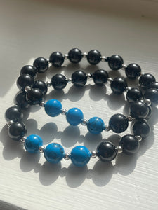 Shungite & Blue Howlite bracelet