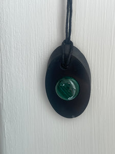 Shungite & Malachite Pendant Necklace