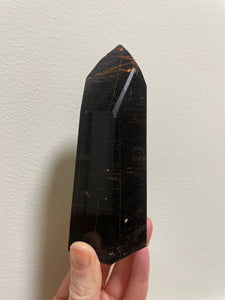 Black Tourmaline Point with Hematite