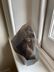 Smoky Quartz Point with Golden Rutile 2.6kg - Lemuria Store