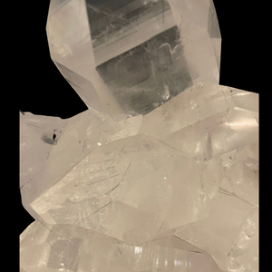 Lemurian Seed Crystal Cluster with black tourmaline rutile