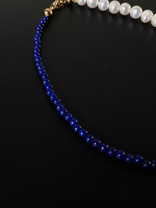 Lapis Lazuli & Baroque Pearl Necklace