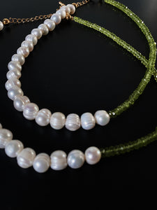 Peridot & Baroque Pearl Necklace - Lemuria Store