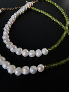 Peridot & Baroque Pearl Necklace