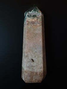 Tall Pink Amethyst Point with Green Jasper - Lemuria Store