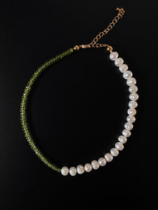 Peridot & Baroque Pearl Necklace